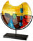 Gilde GlasArt 39931 Jarrón Decorativo de Cristal Redondo de Murano, Multicolor