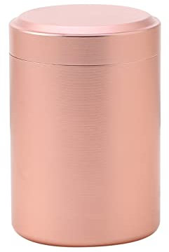 QXPDD Reise-Teeglas Mini Metall rund Tee Zucker Kaffeedosen versiegelte Vorratsdosen Dosen mit luftdichten Deckeln für losen Tee Gewürz Kaffeebohnen Zucker,Roségold