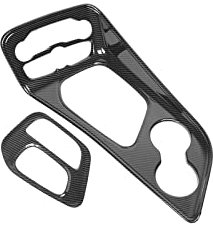 ZEKICE Auto-Innenraum-Schalttafel, dekorative Abdeckung, Aufkleber, kompatibel mit Dodge Challenger 2015 2016 2017 2018 2019 2020 2021 Zubehör ABS (Color : 2Pcs Carbon Fiber)