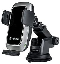 Verbatim Qi Fast Wireless Car Charger FWC-03 Pro, Handyhalterung mit Ladefunktion fürs Auto, induktive Handy Ladestation, intelligentes KFZ Ladegerät für iPhone und Android