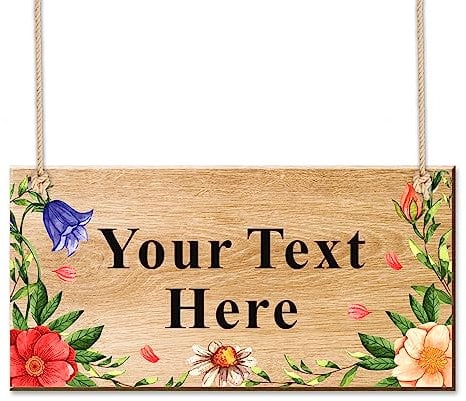 Personalised Garden Signs and Plaques for Outside Garden Signs Wooden Signs Welcome Sign Door Hanging Wall Sign Yard Signs House Plaque Home Decor Christmas Gardening Gifts with Any Text(Design 1)