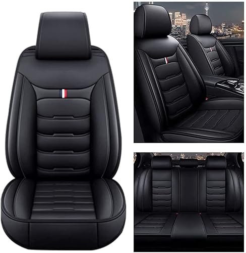 LEJOLI Auto Sitzbezüge Universal Full Set Zubehör für Opel Combo-e Corsa e Crossland Meriva Viva Adam Antara Maloo Sitzbezüge, schwarz