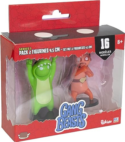 Lansay Gang Beasts – Doppelpack Figuren 4,5 cm – Modell zufällig – Charaktere aus Videospielen – ab 8 Jahren
