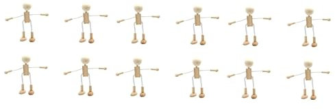 COHEALI Lernspielzeug 12 Stück Leere Puppenskulptur Pädagogisches Modell Unfertiges Ornament Formbarer Aktionsblock Malerei Gelenke Gelbe Puppe Beweglich Wäscheklammer Aus Holz