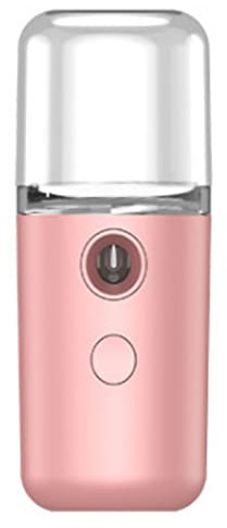 Nano-Gesichtsnebelsprüher, Handlicher Mini-Kühlnebelsprüher mit USB-Zerstäubung, Gesichtsdampfer für Gesichtsbefeuchtung, Wimpernverlängerung und Make-up (Rosa)