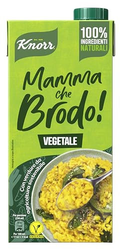 Knorr Mamma Che Brodo! - Brodo Vegetale Pronto, 100% Ingredienti Naturali, Senza Glutine e Lattosio, Con Verdure da Agricoltura Sostenibile - 1L