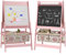 AIYAPLAY Caballete para Niños 3 en 1 Caballete Infantil de Doble Cara con Rollo de Papel Pizarras y 2 Cestas de Almacenamiento 54x46,5x93 cm Rosa