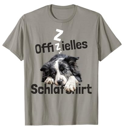 Offizielles Schlafshirt Border Collie Hund Schlafanzug T-Shirt