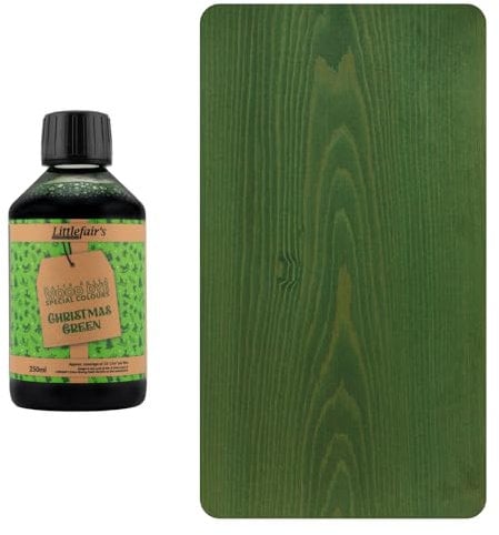 Littlefair's Tinte para Madera 250ml - Acabado Premium, Fácil de Usar y Limpiar Tinte Madera - Basado en Agua, Seguro y Ecológico - Disponible en Muchos Colores - Color: Verde Navidad