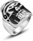 Ayoiow Edelstahl Eheringe Silber 28.1MM Totenkopf Ring Verlobung Mann