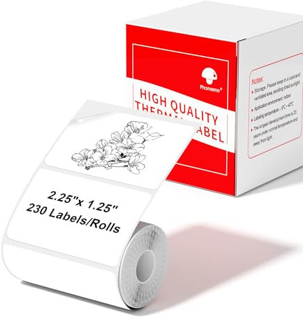 Phomemo Thermo-Etiketten,Thermoetikettenpapier für M220 M250 M221 M421 Etikettendrucker - Multifunktionales selbstklebendes Etikett,Adressetikett,Preisschild Etikett 57x32mm,230 Etiketten/Rolle