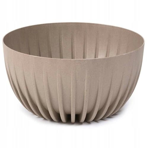 HowHomely Blumentopf Hoch 16 cm - Blumenübertopf in Coffee Latte - Langlebige und Leichte Übertopf 30 cm Durchmesser für Wohnzimmer oder Garten - Blumenkübel Wetterfest