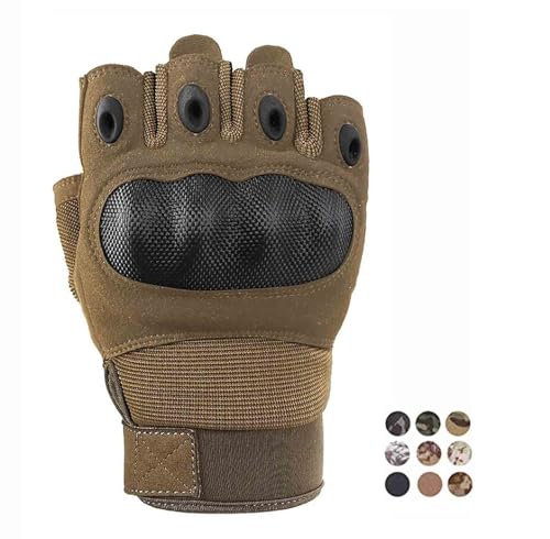 Elite Tribe Taktisch Die Hälfte Finger Handschuhe Kampf Handschuhe (Olive Drab, S)