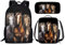 chaqlin 3 In 1 Schulrucksack für Jungen Mädchen Tier Pferd Druck Schultaschen Set mit Lunch Box Cover Stift Taschen Stift Fall für Kinder Teens Zurück zur Schule Buchtaschen mit Seitentasche