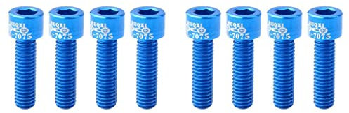 Luzhengyang Lot de 8 vis de tige de vélo M5 x 17 - En alliage d'aluminium haute résistance - Pour VTT - Poids et - Pour potence, poignée, collier de serrage de selle - Pièces de tige de vélo et