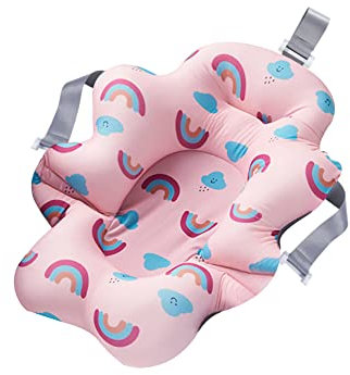 Cojín De Baño Para Recién Nacido Cojín De Bañera Bebé Asiento De Baño Para Niños Pequeños Alfombra De Baño Antideslizante Soporte Asiento De Baño Bañera Bebé Adecuado Para Bebés De 0 A 12 Meses Rosa