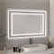 furduzz Badezimmer-LED-Spiegel mit schwarzem Rahmen, 1000 x 600 mm, wandmontierter Kosmetikspiegel mit Vorder- und Hintergrundbeleuchtung, Memory-Funktion, dimmbar, beschlagfrei (horizontal/vertikal)