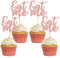 Ephlyn 24Pcs Wonderland Cupcake Toppers Glitter Eat Me Cupcake Picks Baby Shower Boys Girls Kids Birthday Alice in Wonderland Theme Party Cake Decorations Supplies Rose Gold