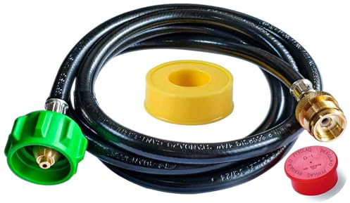 PYXGLAQ 6 Feet Adapter Hose for Weber Traveler, Q Series & Go-Anywhere Grills, Propane Adapter, Black