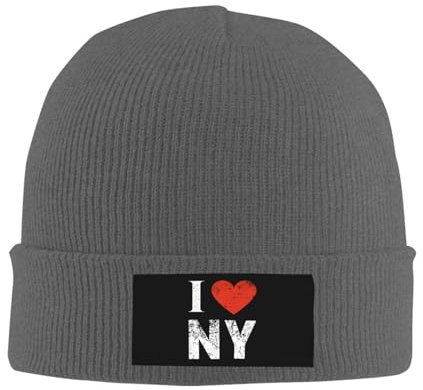 GQWJKSZ I-Love-NY-New-York Schwarze Slouchy-Beanie für Männer Wintermützen für Jungs Coole Beanies Herren-Strickmütze im Skully-Stil