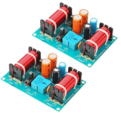 Guihydur 2X 150W Lautsprecher Frequenzweiche 3 Wege Hoch-Niedrig 4-8 Ohm Frequenzweiche für Lautsprecher
