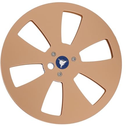 1/4 7 Inch Empty Tape Reel, 6 Hole Open Reel Sound Tape Empty Reel, Aluminum Alloy Take Up Reel to Reel Small Hub for TEAC Studer Opening Machine Parts for Recording (Gold)