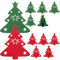 Besteckhalter Weihnachten Filz, 12 Stück Bestecktasche Tannenbaum Besteckbeutel Weihnachtsbaum Tischdeko, Rot Grün Weihnachts Messer Gabeln Löffel Geschirr Besteck Taschen für Tisch Weihnachtsdeko