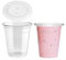 IMTINA 50 Vasos PET para Batidos, Granizados, Smoothies, Frappés, Helados, Fruta, Snack, con Tapas Planas, Transparentes, Reutilizables, Ideal para takeaway, Picnic, 50 Unidades (375 ml)