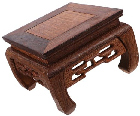 Amosfun Quadratischer Podestständer für Vasen Asiatischer Holzständer Bastelhalter für Bonsai Dekorative Vitrinen