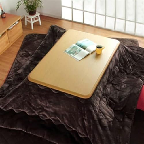 HDMOZUYT Japanischer Kotatsu-Heiztisch, japanischer Ofen-Heiztisch, Tatami-Heizung aus Massivholz, quadratischer Futon-Tisch, Heizung/Decke/Teppich, 3 Farboptionen (120 x 80 x 41 cm)