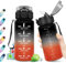 Bouteille Sport 500ml, Gourde Réutilisable, Gourde Motivation sans BPA, Gourde Sport avec Paille, Gourde Étanche, Gourde avec Marqueur de Temps, Bouteille d'eau Idéale pour Randonnée, Bureau, l'école