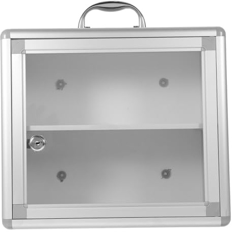 Anneome Aluminium Tragbare Abschließbare Medizinbox mit Großem Fassungsvermögen Wandhalterung Sichere Aufbewahrung für Zuhause und Outdoor Kindersicher Praktischer Erste hilfe kasten