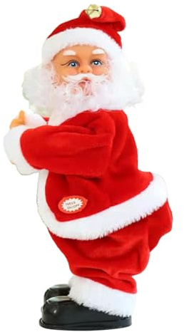 ycezw Twerking Weihnachtsmann-Puppe, interaktives -Spielzeug, elektrisch, tanzend, mit Musik und Lichtern für Kinder, Frauen, Partys
