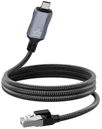 HVRFJXI Cable de red Gigabit Speed USB C a RJ45, 1,8 m, diseño trenzado para laptop, tablet, acceso a Internet, cable Ethernet tipo C trenzado