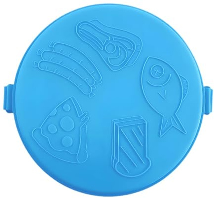 SiaBiced Griglia per Microonde, Padella, Piastra Rotonda, Utensili da Cucina per Cibi Croccanti, Blu