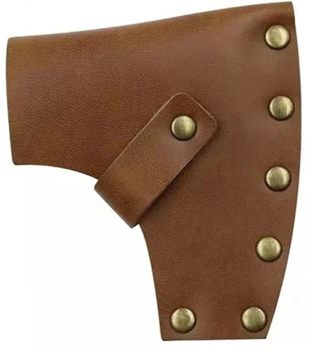 Axe Sheath, Portable Leather Hatchet Sheath with Waist Buckle, Axe for Camping, Hiking, Woodworking & Outdoor Protection, Leather