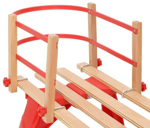 LoogCape Backrest for Sledge Made of Plywood with Safety Bars for Children, Winterproof Sledge Accessories, Durable Plastic, Suitable for Snowbob, Snow Slide, Slopes, Outdoor, Safety