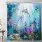 LB 180x180cm Duschvorhang Lustige Delfin Fisch Bunte Korallen im Blau Meer Polyester Wasserdicht Antischimmel Badezimmer Vorhänge mit 12 Haken,Unterwasserwelt für Kinder