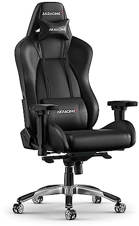 AKRacing Chair Master Premium Gaming Stuhl, PU-Kunstleder, Schwarz/Karbon, 5 Jahre Herstellergarantie