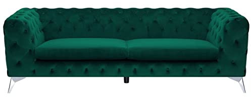 Klassisches Polstersofa Samtstoff Chesterfield Style grün Sotra