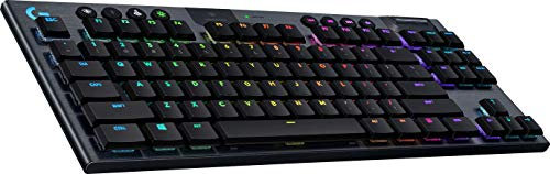 Logitech G915 TKL Tenkeyless LIGHTSPEED RGB Mechanische Gaming-Tastatur für Laptop und PC, Low-Profile-Switches, LIGHTSYNC RGB, kabellos, mit Bluetooth-Funktion - Schwarz