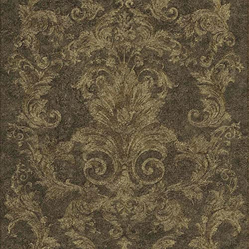 BRICOFLOR Vliestapete | Barock-Tapete Tapete barock - Tapete Diele & Flur - Braun | 10,05 x 0,70 m = Rolle 7.04 m²