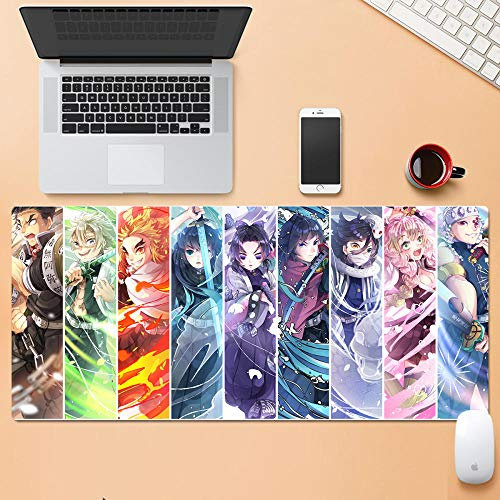 ZDKJDS Tapis de Souris Demon Slayer Kimetsu no Yaiba Tapis de Souris étanche Anime,Grand Tapis de Bureau pour Ordinateur Portable XXL,Tapis de Souris de jeu-700x300x3mm G