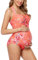 EastElegant Maillot de Bain 1 pièce Halter Grossesse Maillot de Bain avec Cordon de Serrage réglable(Orange,Medium)