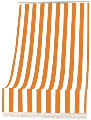Corredocasa Tenda da Sole a Righe per esterno Balcone Veranda Terrazzo terrazzino casa con Anelli e Ganci Tessuto Resistente da Esterno (300x300 cm,Arancione)