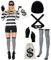 Spooktacular Creations Erwachsene Frauen Räuber Kostüm Set mit Hut Hemd Maske Handschuhe Socken Tasche für Halloween Dress Up Cosplay Thema Party-M