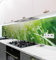 MyMaxxi Küchenrückwand Folie selbstklebend matt Versteift - einfache Montage ohne Bohren - Motiv Wiese 60cm hoch - Spritzschutz Küche Klebefolie - Natur Tau Gräser 340 x 60cm