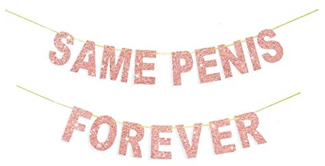KAIAIWLUO Gleicher Penis für Immer Banner,Rose Gold Hen Party Same Penis Forever Banner Hochzeit Briefe Bunting Girlande Foto Requisiten Hanging Sign für Braut zu Sein lustig Party Dekoration