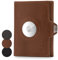 slimpuro Tryo Airtag Portefeuille en Cuir Premium | Case de Carte de crédit Men | Portefeuille Masculin | RFID Blocking & Slim Wallet I Card Card, Air Day Day Portefeuille Portefeuille Men - Brown