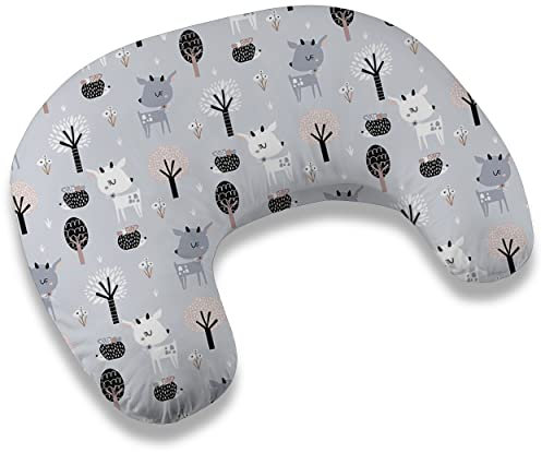 Moon klein Mond Stillkissen 110cm Stillhörnchen Schwangerschaftskissen Kopfkissen Kissen zum Stillen Nursing Pillow mit abnehmbarem und waschbarem Bezug ekmTRADE (45)